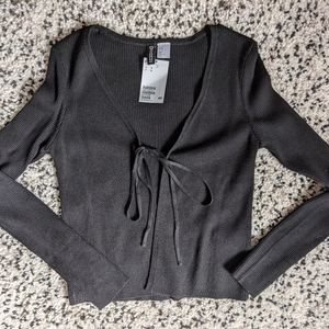 H&M Black Front-tie Cardigan